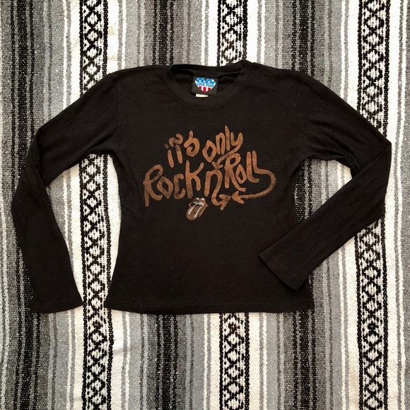 ⚡️SOLD⚡️ Junk Food Its Only Rock N Roll Black Top - Picture 1 of 1